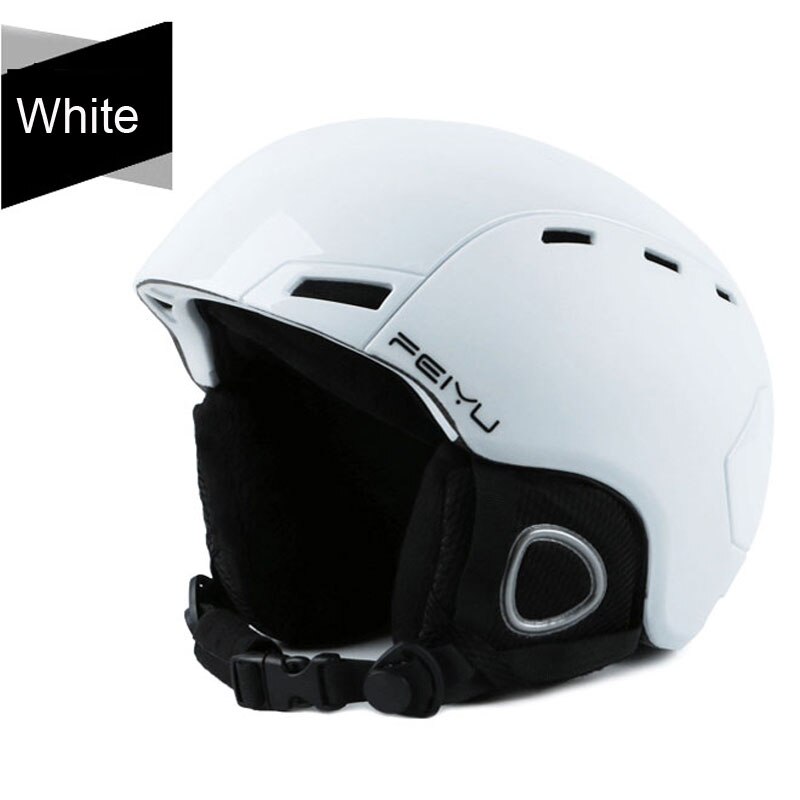 Professionele Draagbare Ski Helm Integraal-Gegoten Snowboard Sport Helm Voor Vrouwen Schaatsen Skateboarden Mannen Skiën Helm: White / L(56-59cm)