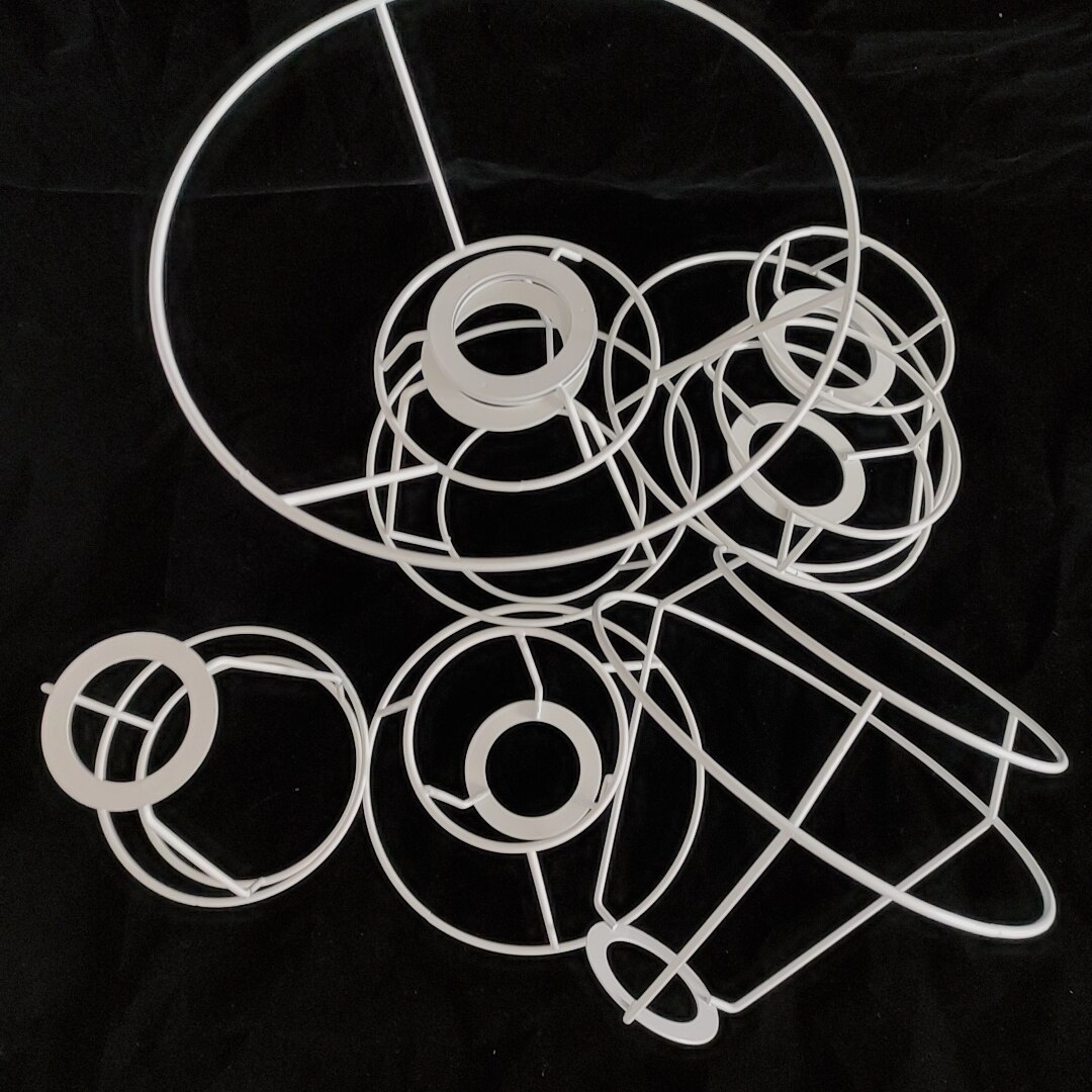 Abajur Circular Lampshade Frame Ring 11/14/15/16.5cm Diameter Lamp Light Shade DIY Making Kit Set Iron E27 Lampshade Frame