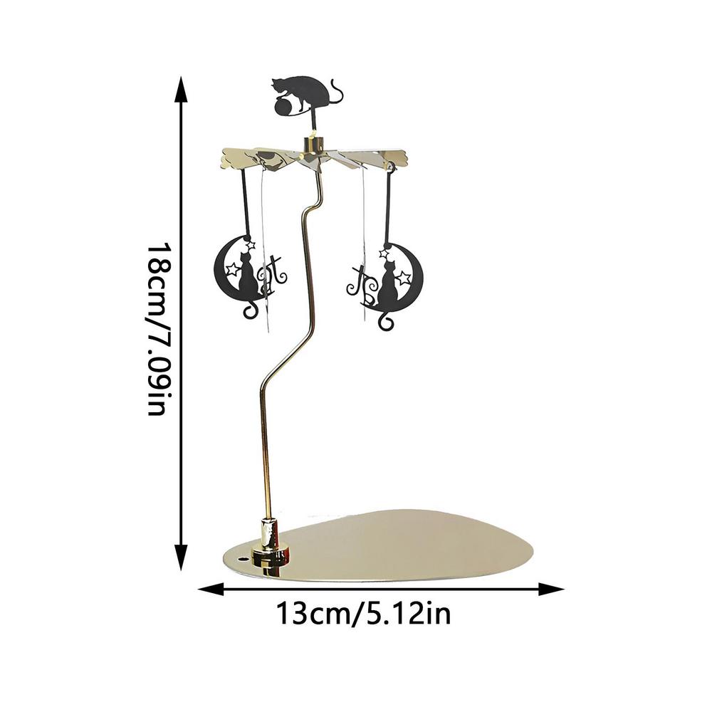 Candlestick Rotating Spin Carousel Tea Light Candle Holder Aromatherapy Wind Chime Candle Holder Aromatherapy Accessories: green