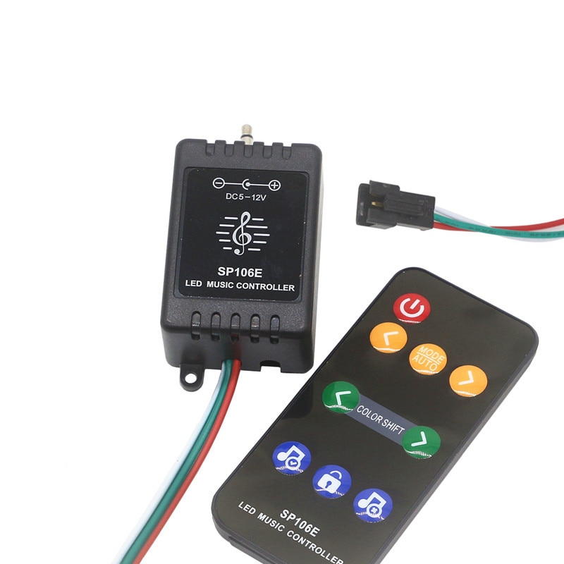 9 nøkkel rf fjernstyrt piksel stripe lys kontroller  dc 5-12v sp106e musikk kontroller til  ws2811/ws2812b/ws2813/ usc 1903 teip digital fargerik ledet stripe \