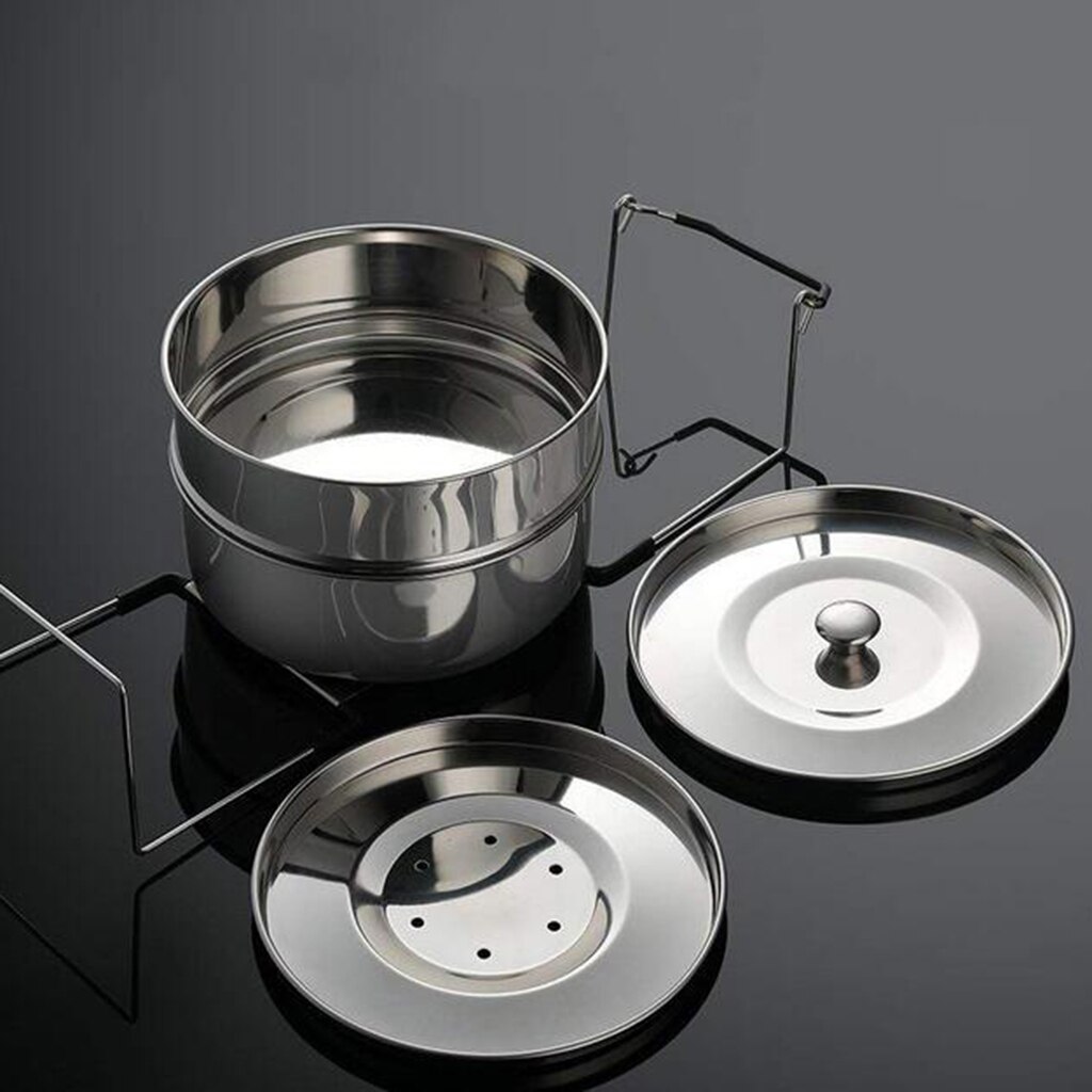 Food Insert Pan Steamer Baking Cooking Stackable Stainless Steel Stackable Steamer Insert Pans