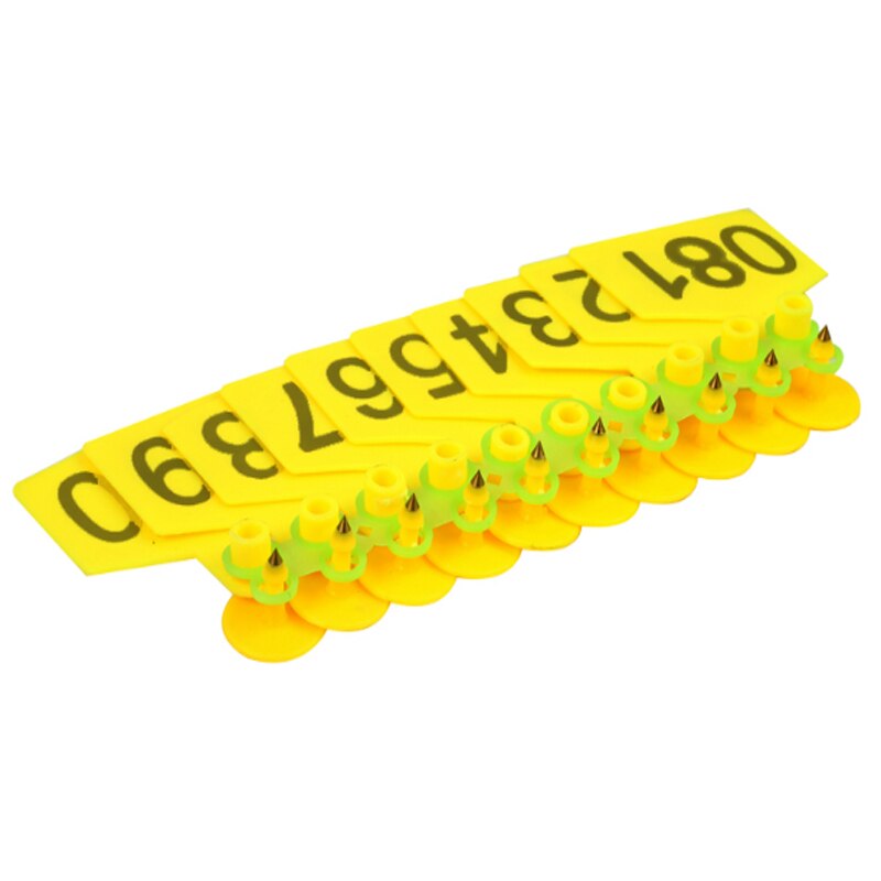 100Pcs Farm Livestock Cattle Ear Tag No. 001-100 Cow Ear Signage Tag Copper Head Earrings Animal Digital Identification Card