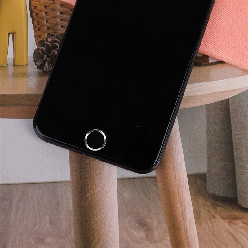 De dibujos animados de aluminio Sensor Touch ID botón pegatinas para iPhone 5S 5C SE 6 6S 7 8 Plus para iPad air 2 mini 4 teclado de huella digital