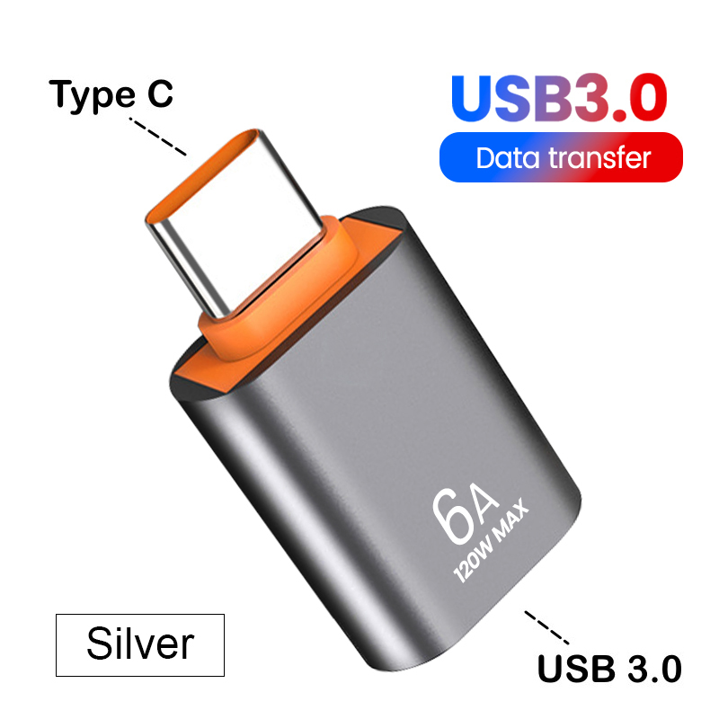 6-1szt. 6A Typ C żeński na USB A męski Adapter OTG Konwerter USB-C do Macbooka Xiaomi Samsung Oneplus Adapter złącza kablowego: Kości słoniowej