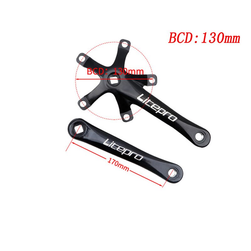 Litepro bicicleta plato único integrado platos y bielas con cadenas manivela 50T 52T 54T 56T 58T BCD 130mm plegable bicicleta piezas de bicicleta