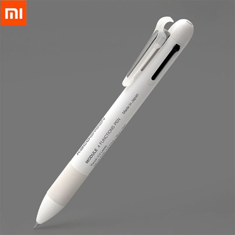Xiaomi kaco 4 in 1 multifunktionspennor 0.5mm svart blå röd refill gel penna mekanisk penna japan bläck tecken penna kontor skola: Default Title