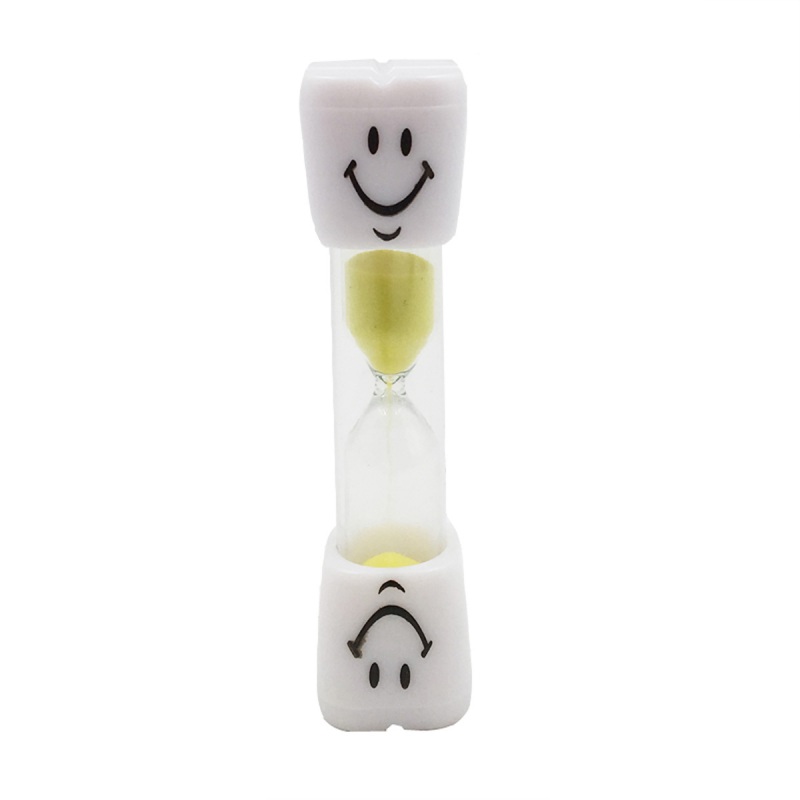 Portable Home Kitchen Cooking Timer Cartoon Smiling Face Hourglass Sand Clock Timer 3 Minutes Timer For Tea/Cafe: Yellow