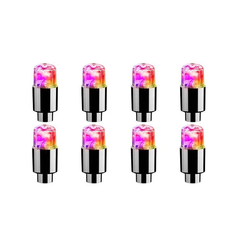 Car Hub Ambient Light Bicycle LED Tire Lights Universal Car Neon Lamp Valve Cover Lights Tire Colorful Flashing Bulb Decoration: Champagne