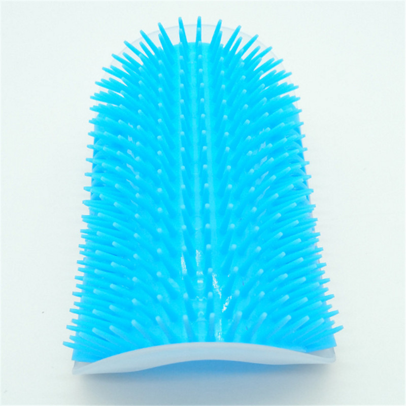 Brosse d'angle de Massage pour chat, produits pour animaux de compagnie, peigne auto-toiletteur, brosse pour le visage avec un peigne chatouillant, outils: sky blue