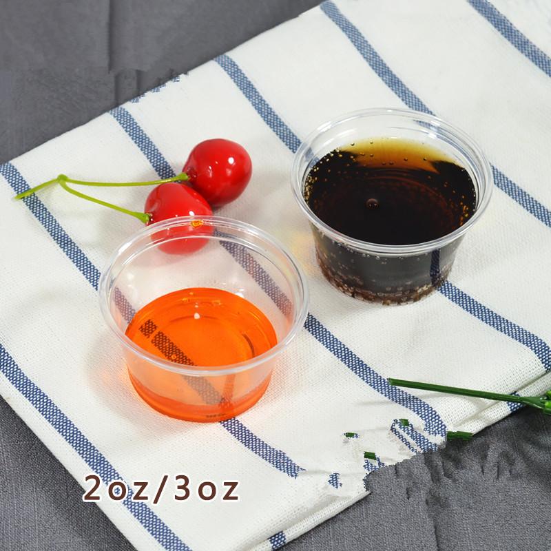 100pcs transparent taste cup 20ml 50ml 100ml 200ml PET small round pudding yogurt fruit salad plastic cup with lid