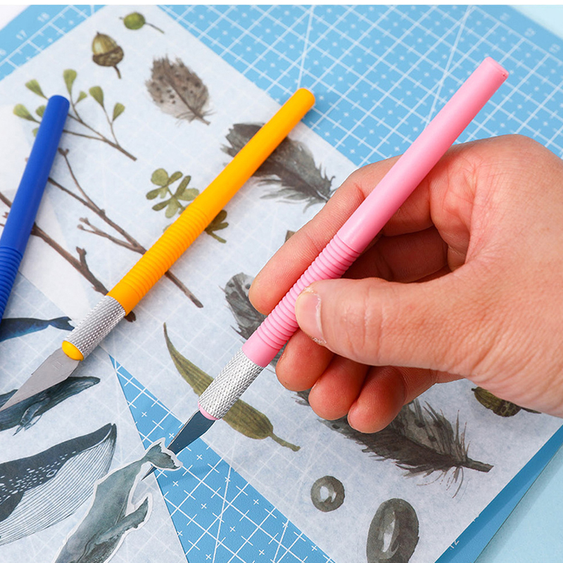 DIY Utility Knife Carving Metal Scalpel Knife Tools Knife Scalpel Stationery Wood Paper Cutter Craft Pen Engraving Cutting Suppl