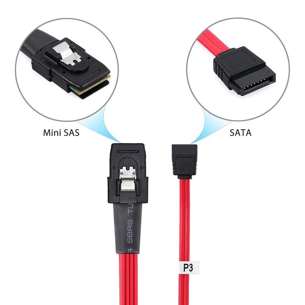 Mini SAS 8087 SFF-8087 naar 4 SATA Splitter Kabel Vooruit Breakout