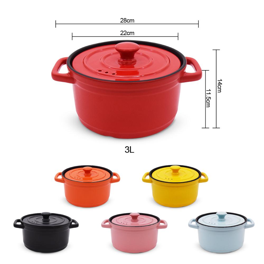3L Ceramic Cookware Colorful Korean Casserole With Lid Ceramic Tureen Soup Open Fire Earthen Pot Cooking Pot