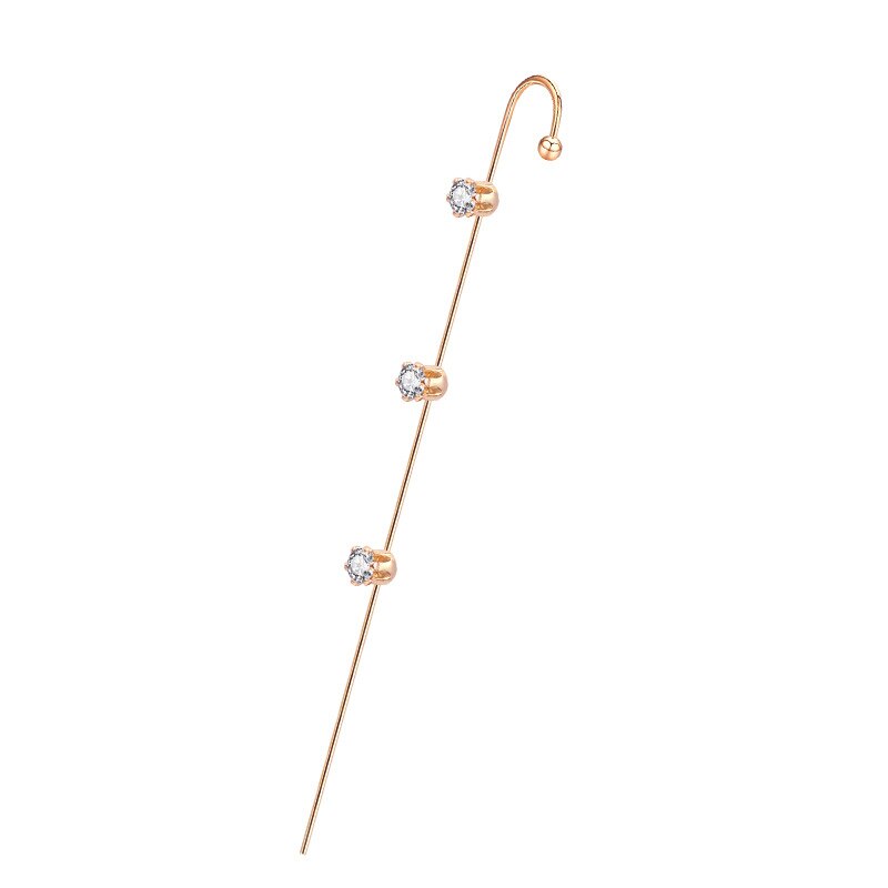 Boucles d'oreilles asymétriques Ins Style oreille strass boucles d'oreilles mignon percé Punk oreille bijoux rond Contour oreille os: 4