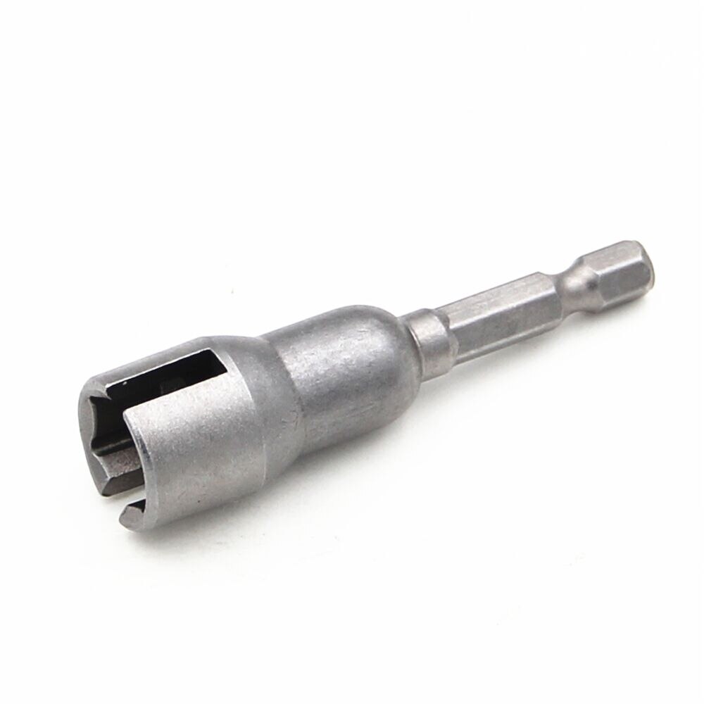 1pcs 1/4" 65mm Length Chrome Vanadium Steel Hex Shank Electric Screwdriver Socket Wrench Socket Slotted Extension Driver Bit