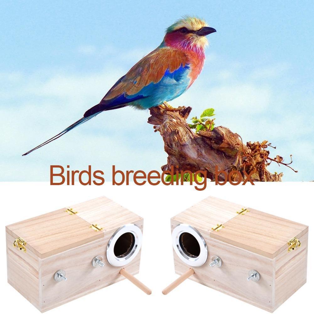 Kæledyr fugl træ hus parakit redenæske fugl hus papegøjer til lovebirds undulat yngel fugl parring kasse træ forsyninger b  a8 l 2
