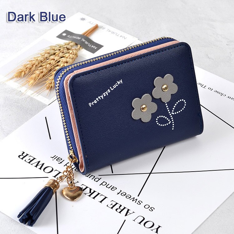 Women Wallets Brand Candy Colors Lady Purses Flower Clutch Zipper Coin Purse Wallet Cards ID Bag Woman Moneybag