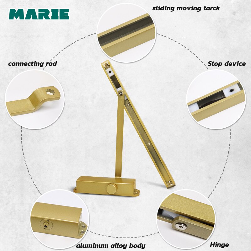 Marie Schuifdeur Dichter Hydraulische Automatische Voorjaar Positionering Deur Controller Voor 40-65Kg Thuis Commerciële Kantoor Deur Sluit