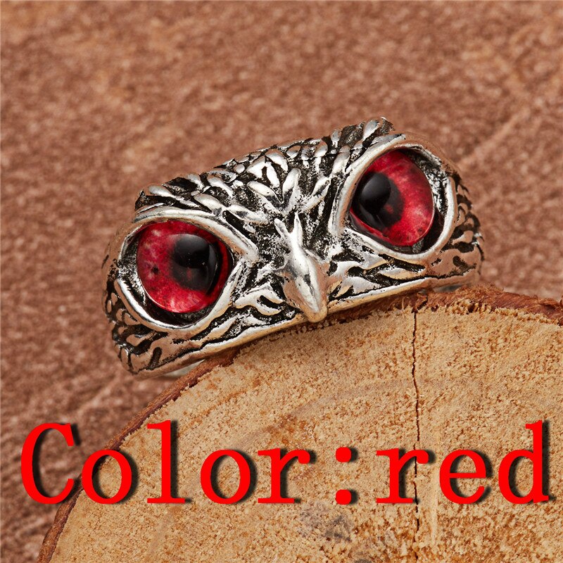 Jahrgang Niedlichen Blauen Augen Eule Ring Für Männer Frauen Offene Ringe Silber Farbe Engagement Hochzeit Paar Ring Schmuck: 11