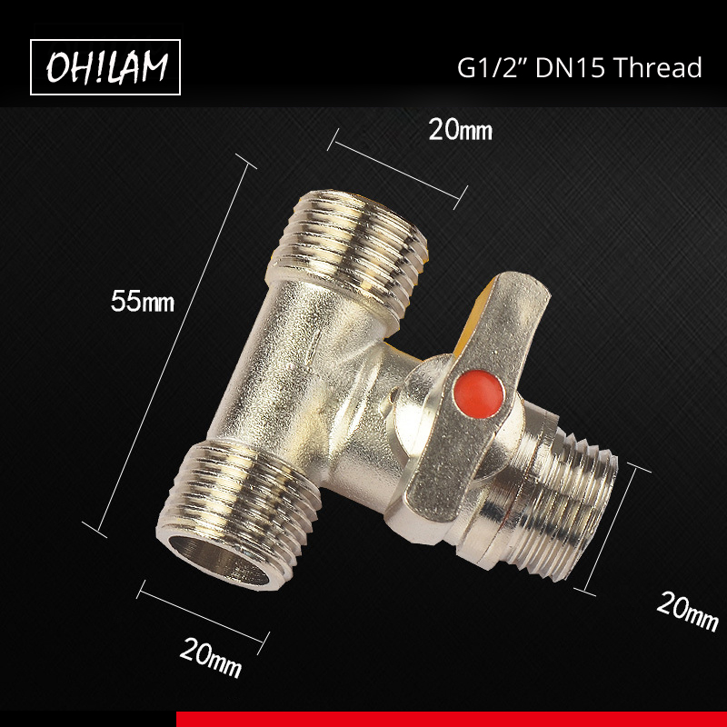 1/2 &quot;2 sposób zawór kątowy rozdzielacz mosiądz wąż wody z kranu szybkie piłka złącze zaworu kran na zewnątrz system nawadniania kropelkowego zraszacz