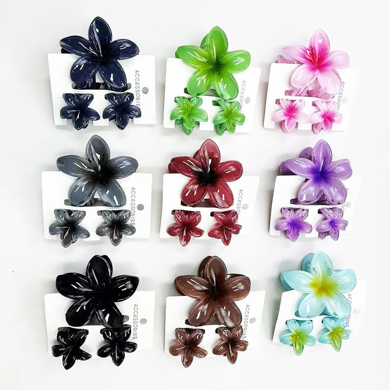 3 pièces/ensemble fleur douce dégradé coloré griffes de cheveux queue de cheval Cip pince Barrettes épingles à cheveux pour femmes fille plage cheveux accessoires