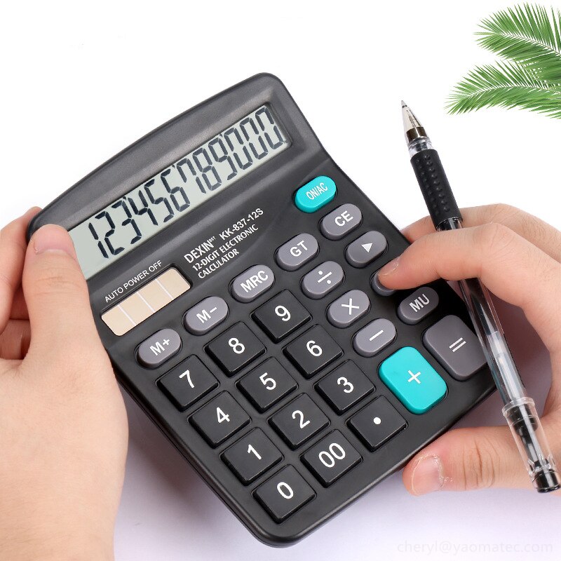 12 digit large screen calculator solar financial accounting clear inventory office home mall store stationery dual power supply