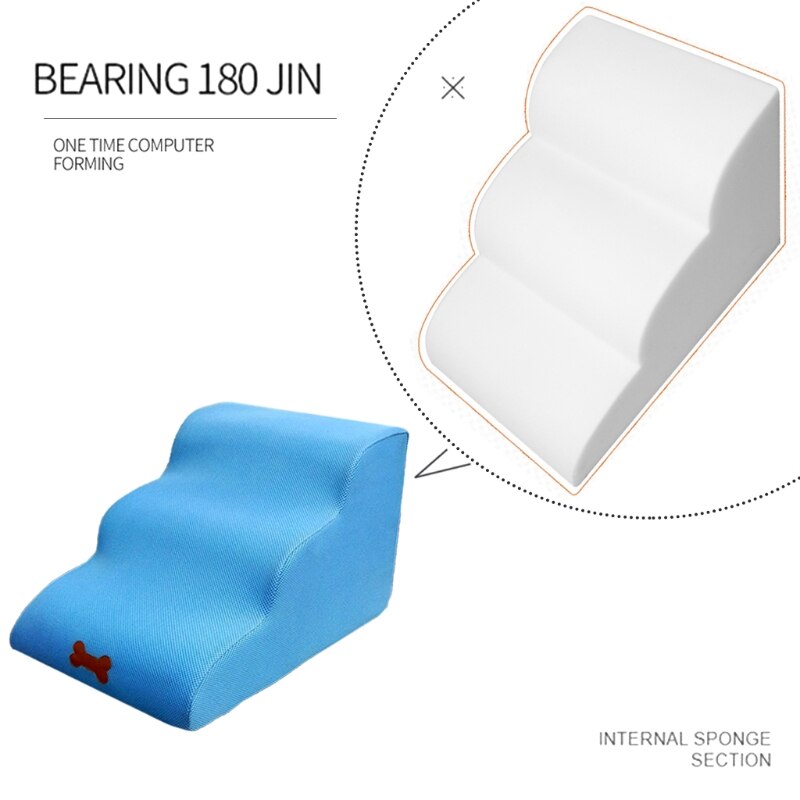 Lightweight Pet Stairs for Dogs & Cats Steps for High Beds and Couches Machine Washable E7CC