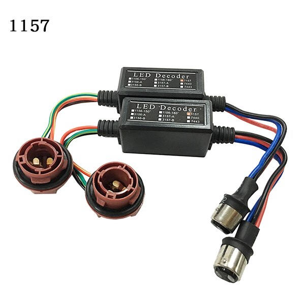 Lot de 7440 w21w t20 2 anti-erreur canbus, décodeur led, avertissement, annuleur d'erreur pour ampoule de clignotant led, décodeur d'ampoule led: 1157