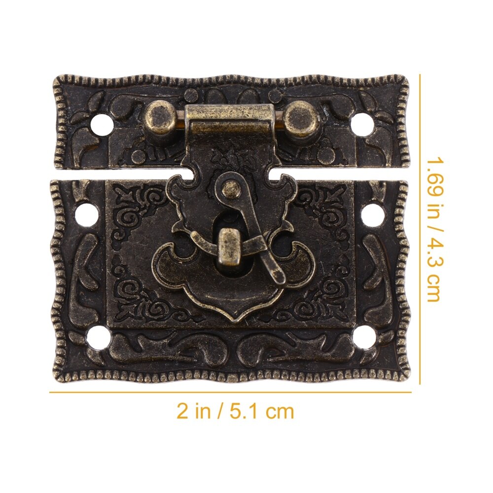 4 Pcs Cabinet Hasps Box Packing Box Locks Wooden Case Locks (Bronze,)