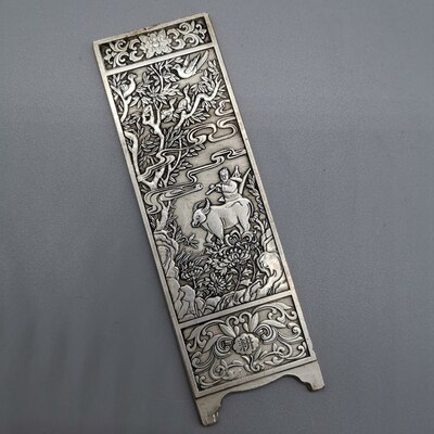 Prachtige Wit Koper Goud En Jade Meisje Lock Stuk Decoratieve Ornamenten