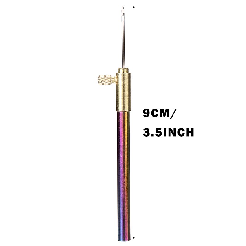 French Embroidery Needles Tambour Crochet Luneville Hook With 3 Aluminum Alloy Needles Crochet Hooks Bead Sewing Knitting Tools