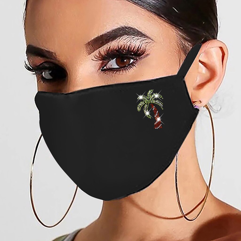 1Pc Christmas Ski Fasemask Adults Black Print Reusable Masque Washable Breathable Mascarillas Balaclava Cap Bandana: I