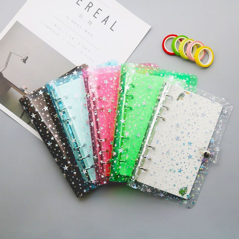 A5 A6 stars transparent binder notebook notebook inner core cover notebook diary notepad office stationery