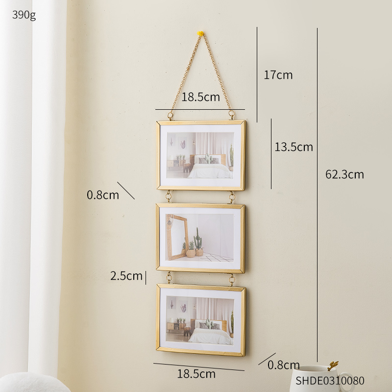 Wall Photo Frame Metal Glass Portrait Hanging Picture Frames Home decor frame for living room picture frame Wall photo frames: HHeight 62.3cm 24.5i