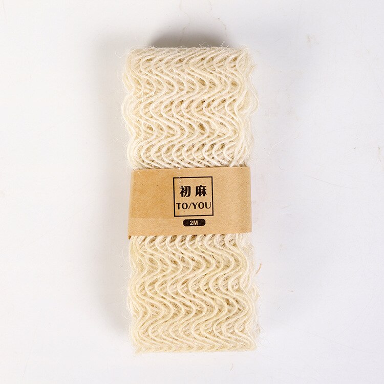 2m/ rullar naturligt festhantverk bröllopsband inslagning hampaband jute säckväv gör det själv festivaltillbehör festivaldekoration: I3-15 4 cm x 2m