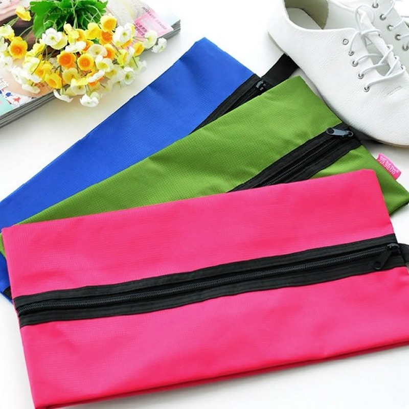 Bolsa de almacenamiento de tela Oxford para zapatos, organizador de zapatos de viaje, impermeable, conveniente, para maquillaje, clasificación de zapatos con cremallera