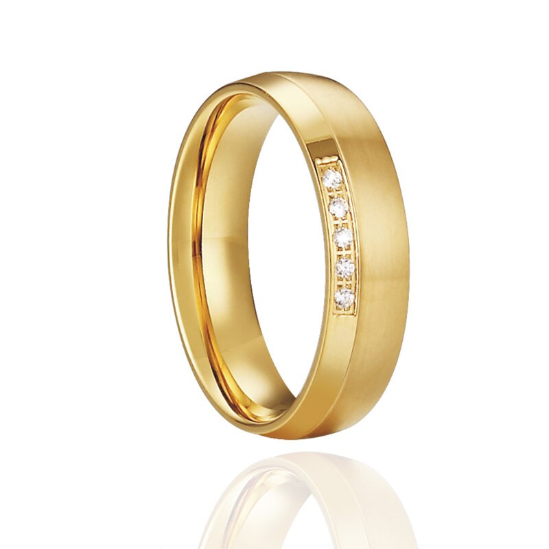 Golden Lover 'S Sieraden Alliantie Anniversary Engagement Paar Trouwringen Voor Mannen En Vrouwen Huwelijk Vinger Ring: 6 / YR043 women