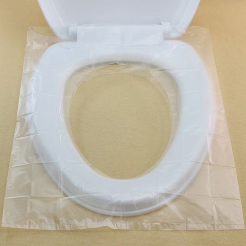 50 Stks/pak Wegwerp Toilet Seat Cover Mat Draagbare Waterdichte Veiligheid Toiletbril Pad Voor Reizen Camping Woon-werkverkeer