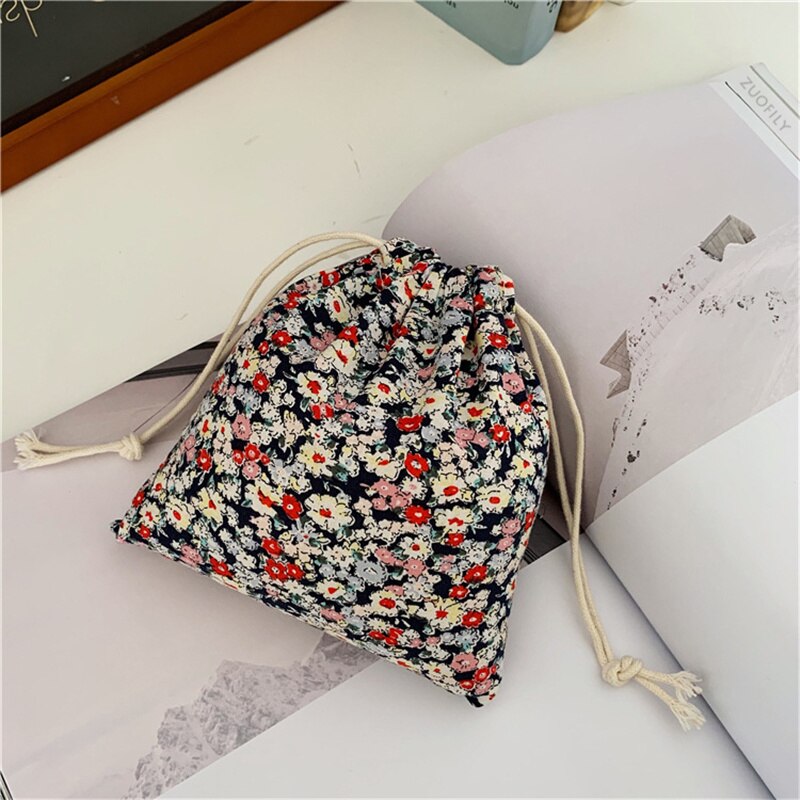 Retro Stijl Bloemen Opslag Tasje Vrouwen Afwerking Opslag Pouch Leuke Make-Up Tas Kerstcadeau Snoep Sieraden Organizer