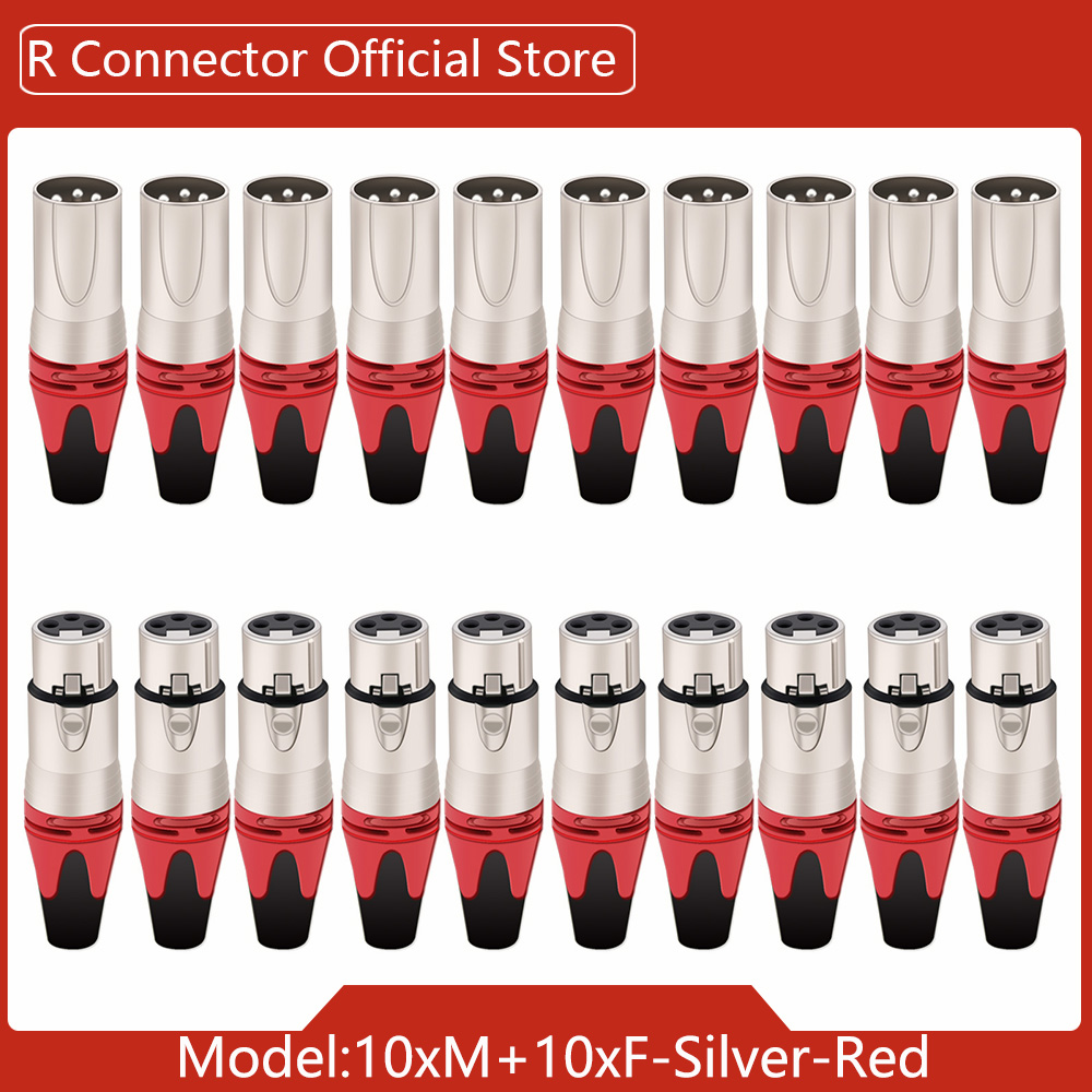 20pcs/10sets Colorful 3Pin XLR Female Jack Male Plug 3Pole XLR Socket Audio Microphone Cable Wire Connectors Power Adapter: PURPLE