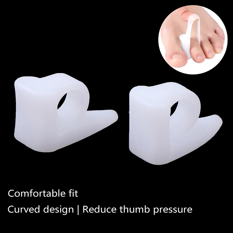 1Pair 1 holes Silicone Gel Bunion Toe Separator Stretcher Spacer Straightener Corrector Foot Care Tool