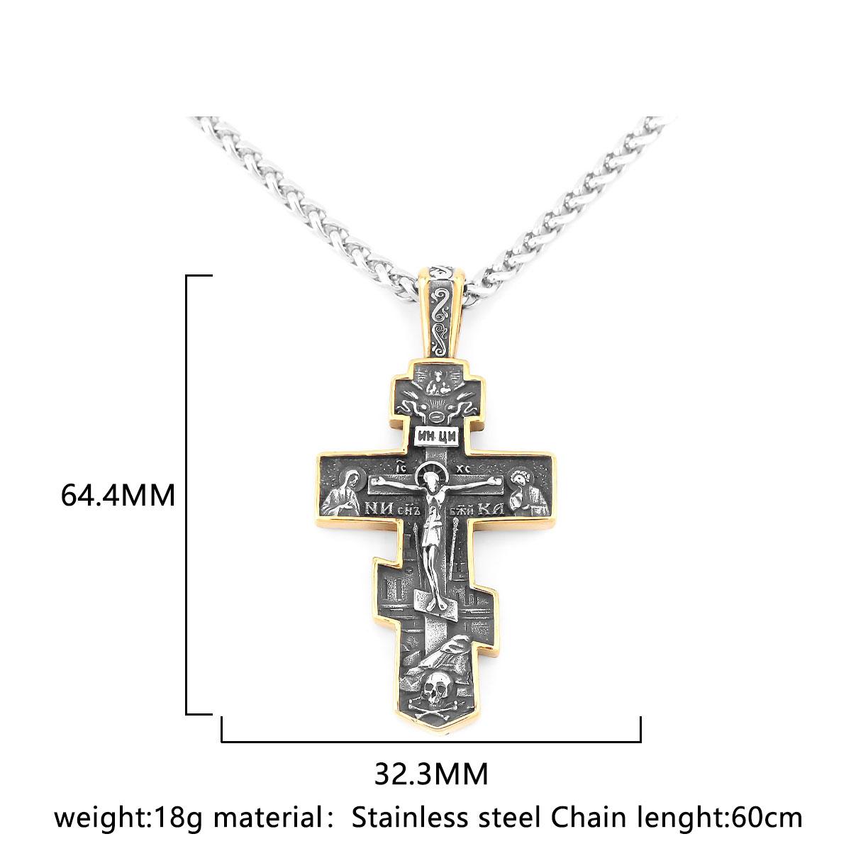Vintage roestvrijstalen religieuze kruisketting mannen vrouwen christelijke Jezus hanger gemengde gouden kleur ketting sieraden cadeau
