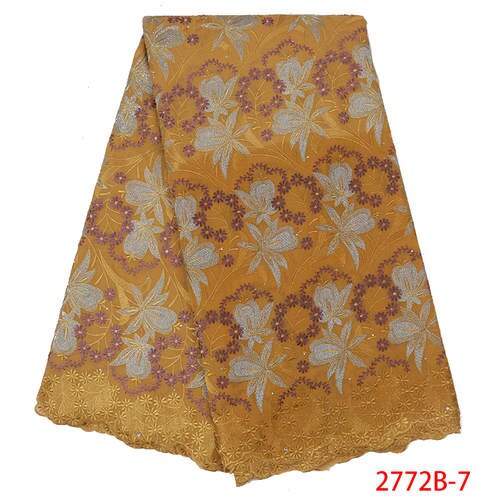 Swiss Voile Laces Nigerian Lace Fabric African Kano Cotton Lace for Women KS2772B-1: Picture 7