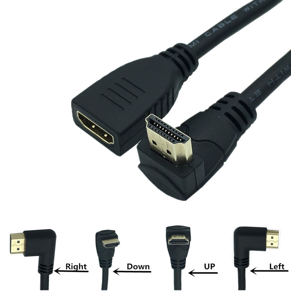 4K HDMI 2,0 Kabel 90/270 Grad Winkel HDMI zu HDMI Kabel 2K * 4K 0,15 m 0,6 m 1,8 m 1080P 3D für TV PC Projektor PS3 PS4