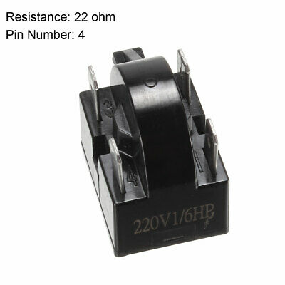 Motor de arranque para refrigerador, relé PTC de 22 Ohm, 4 pines + Protector de sobrecarga del compresor