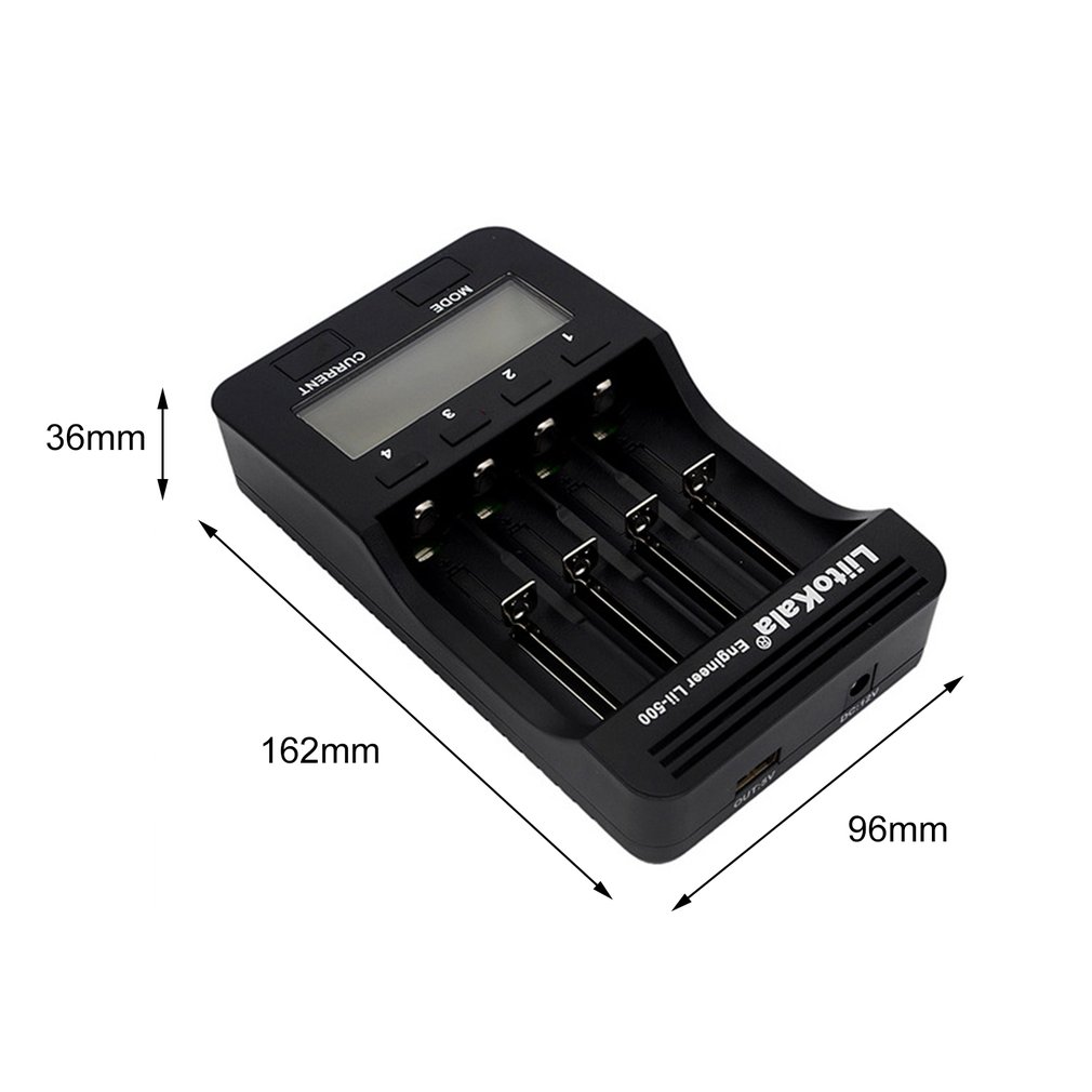 Liitokala Lii-500 18650 Lcd Display Charger 26650 21700 14500 10440 4 Slots Nimh Li-Ion Smart Universal Battery Charger