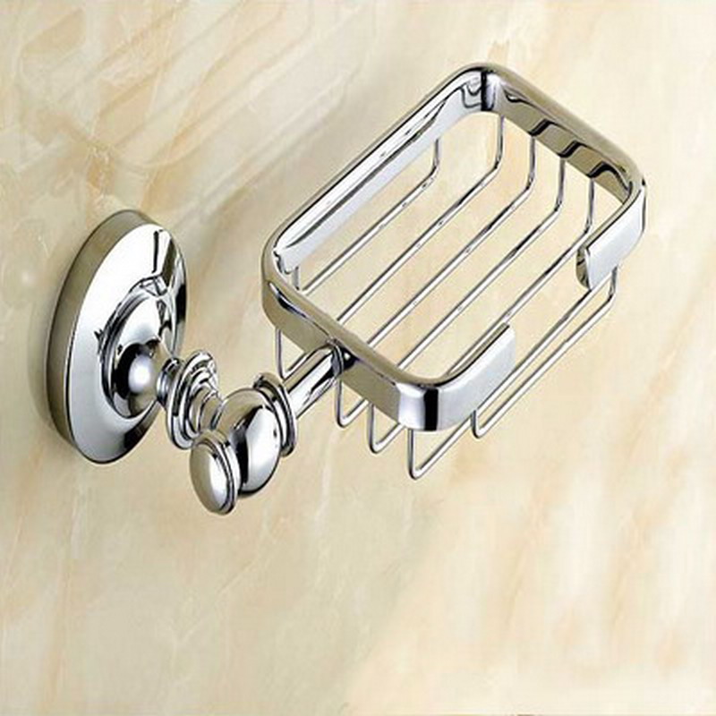 Bathroom Accessories Chrome Brass Collection, Towel Ring, Paper Holder, Toilet Brush, Coat Hook, Bath Rack, Soap Dish aset005: Soap Dish(2)