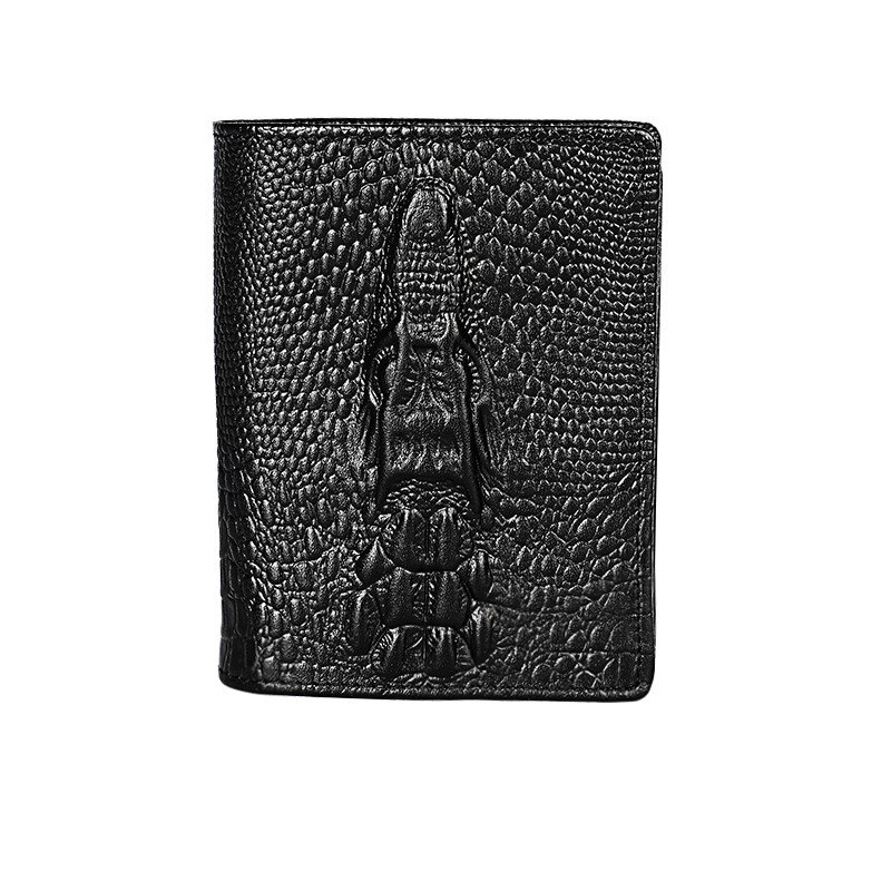 Chinese Dragon Wallet Vintage Genuine Leather Men's Short Wallets Unique Tiger Crocodile Flower Pattern Folding RFID Card Holder: 7