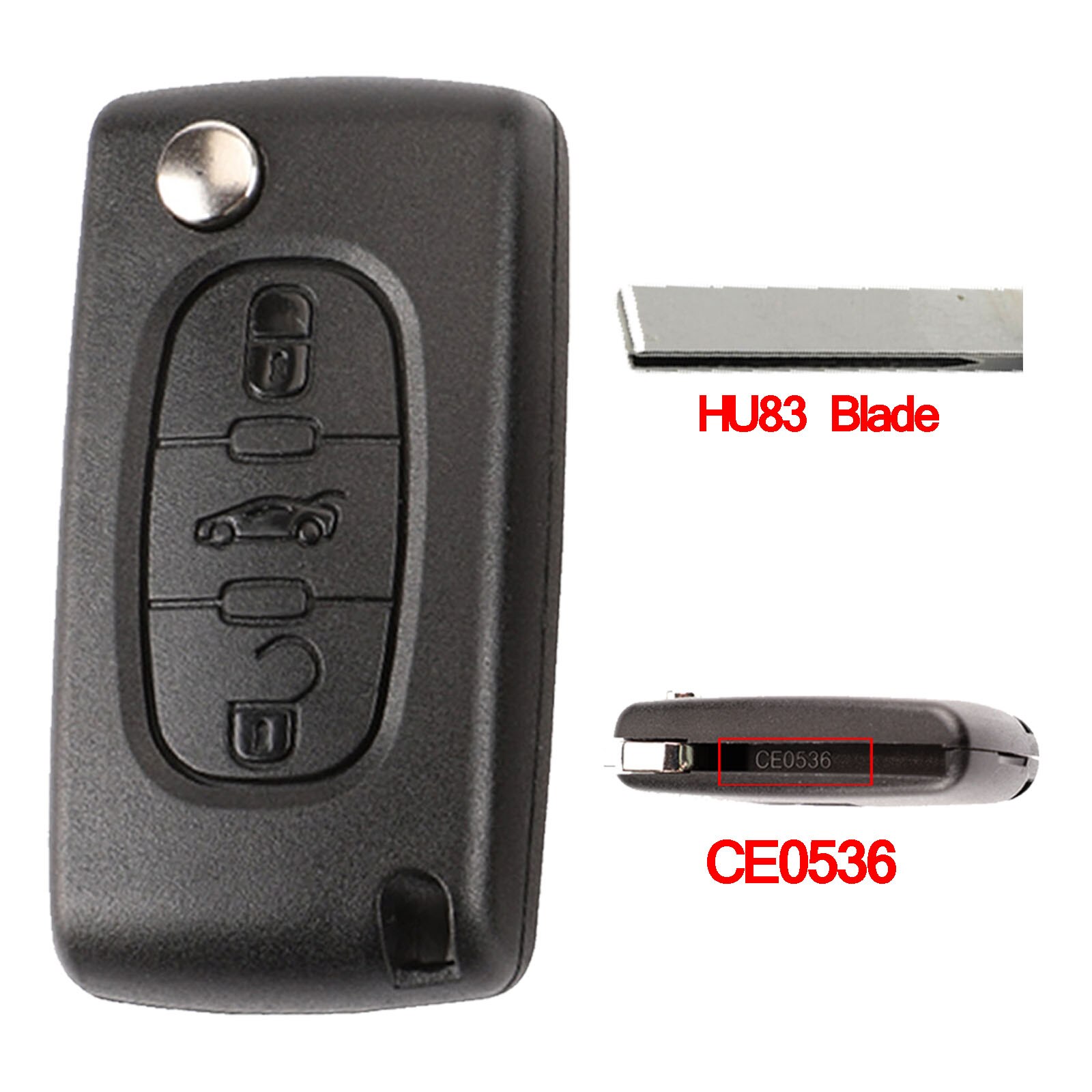 jingyuqin Flip Car Key Shell CE0536/CE0523 For Citroen C4 C5 C8 Xsara Picasso Berlingo Peugeot 307 607 807 Partner Lamp Trunk: For Peugeot / 3B Trunk CE0536 HU83