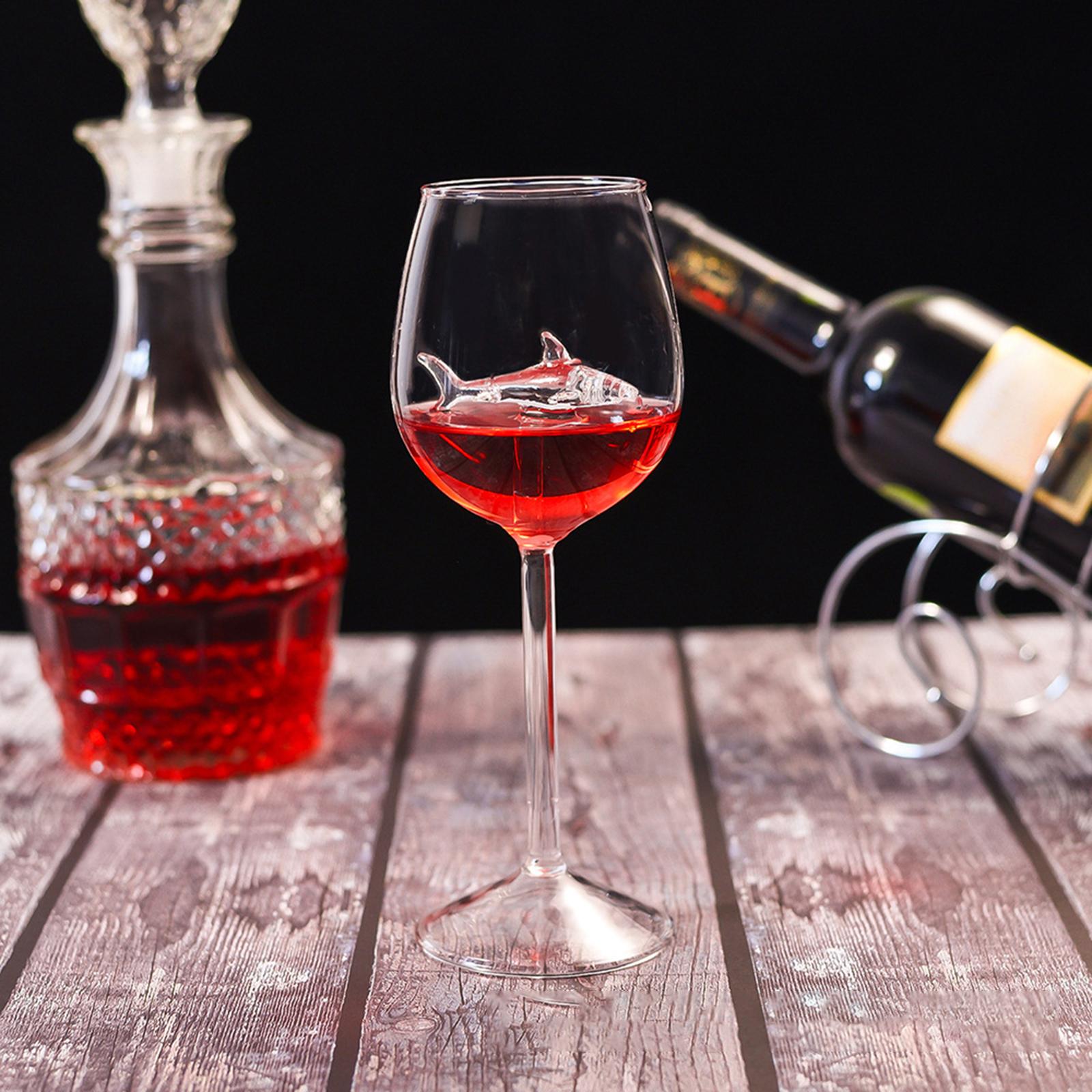 Transparent Shark Wine Glasses Unique 300ml Red Wine Glass Goblet for Wedding Red and White Wines Anniversary Birthday